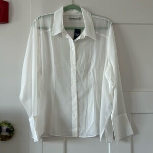 NWT Sheer Abercrombie & Fitch Collared Button Up